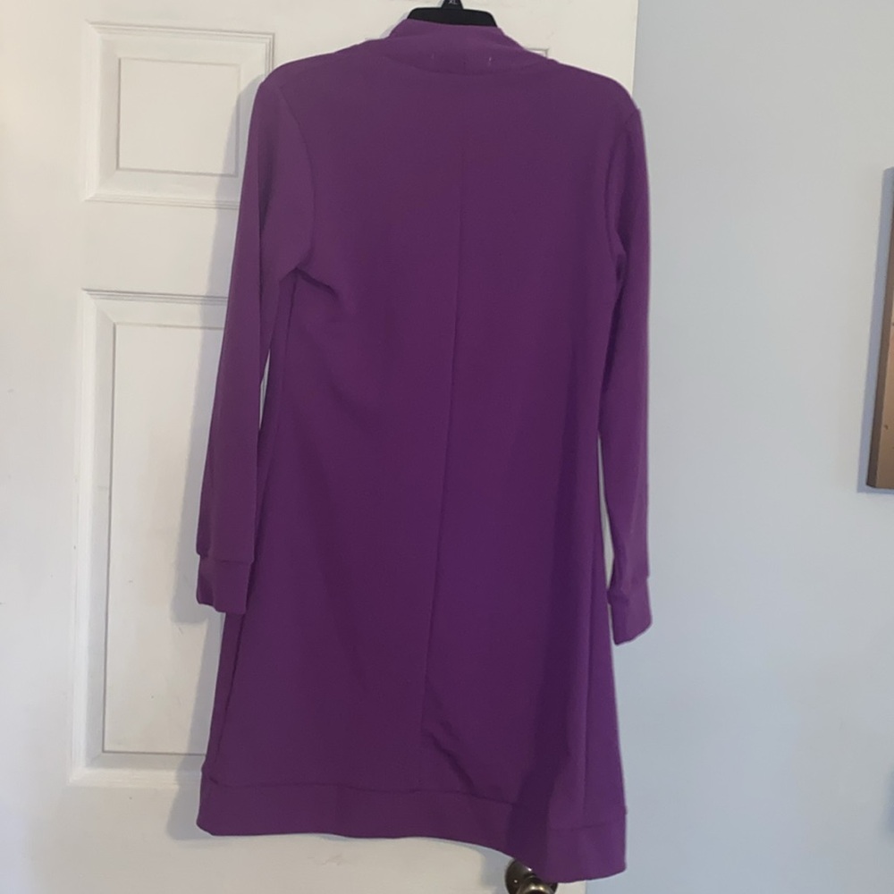 Doublju Bright Purple Open Style Cardigan Duster NWOT - Picture 6 of 9